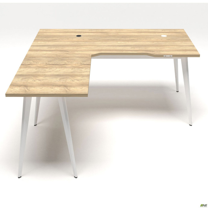 Рабочее место Delta DL-102 (1590х1600х750мм) Блэквуд Ячменный/Каркас белый AMF