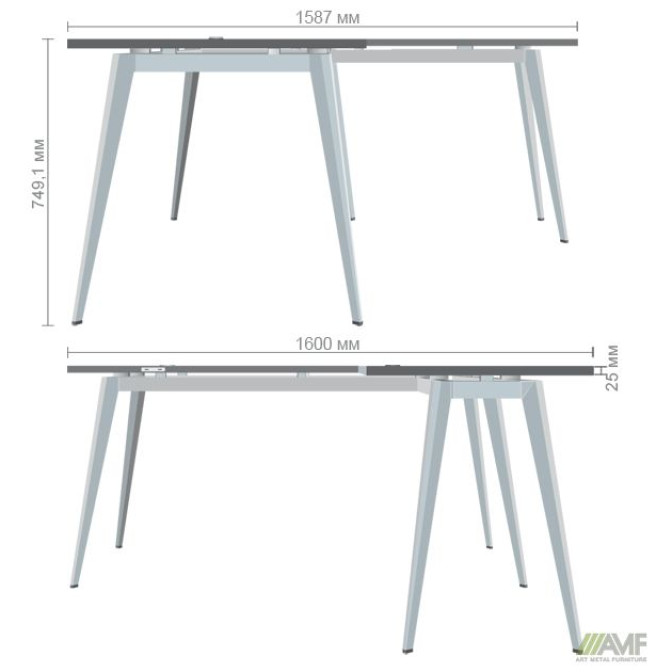 Рабочее место Delta DL-102 (1590х1600х750мм) Блэквуд Ячменный/Каркас белый AMF