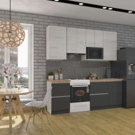 Кухня готовая ДСП 3 Классик 2,2 м высота Н 900 плита отдельно, без ручек Senam