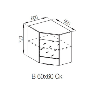 Кухонная секция верхняя 60*60Ск Алиса Мир мебели