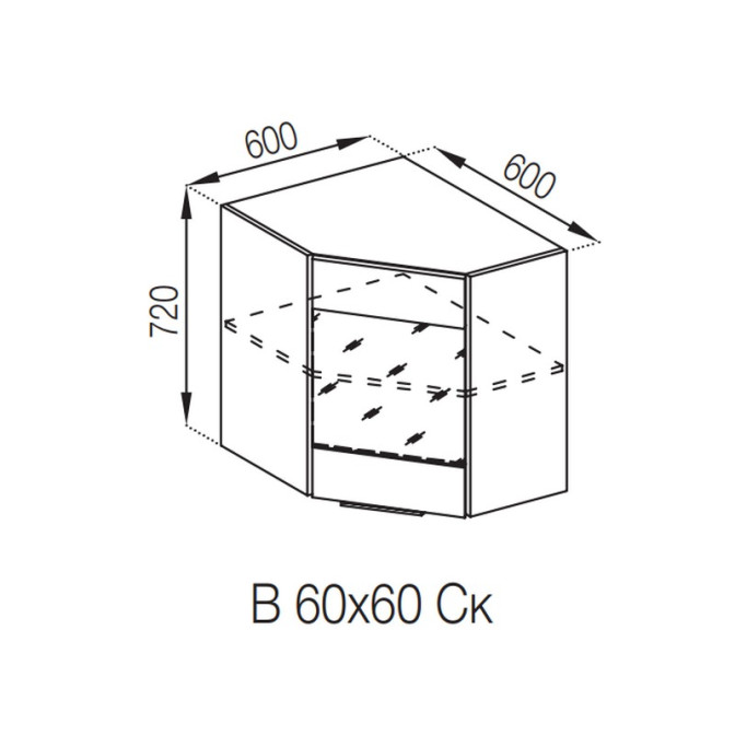 Кухонная секция верхняя 60*60Ск Алиса Мир мебели