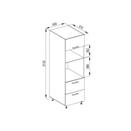 Кухонна секція пенал П 60 ДШ п/мікрохвиль. FAVORIT Марта  Світ меблів