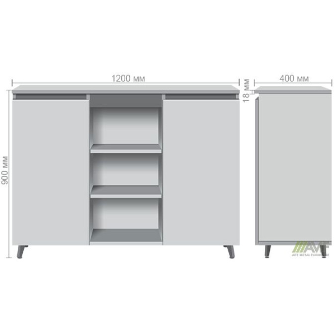 Комод Pluto SK12 (1200х400х900) Дуб Эндгрейн / Черный графит AMF