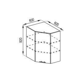 Кухонна секція верхня 60*60 (h-920) Адель Світ меблів