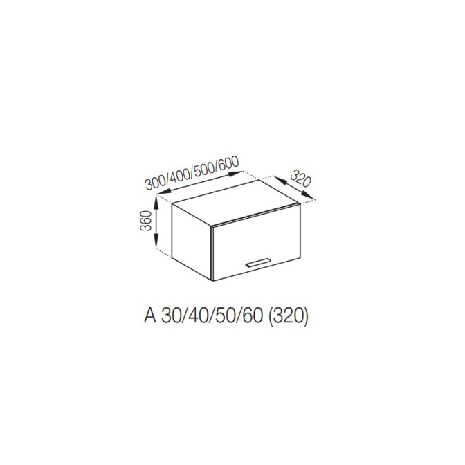 Кухонна секція антресоль А 60 (320) Б'янка Світ меблів