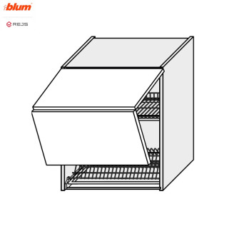 Кухонная секция Мери верхняя 60ВС/720 2дв Сушка Aventos Pro Blum  +  Rejs MR-474W/9003gl MiroMark