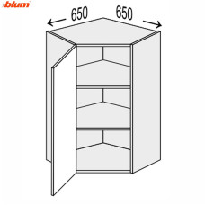 Кухонна секція Вінтаж верхня Кут 45° 650х650/900 1дв Pro Blum VN-593W/9003 MiroMark