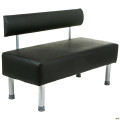 Диван Smile 1200 Кожзам черный AMF