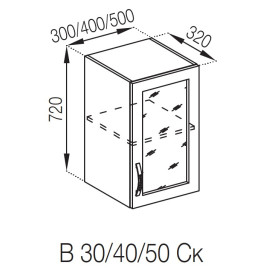 Кухонная секция верхняя В 30 Ск Оля Мир мебели