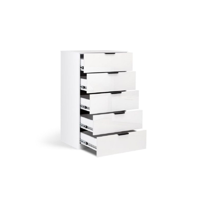 Комод 5Ящ Міла / Mila Глянець Білий MiroMark MA-65-WB
