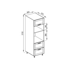 Кухонная секция пенал П 60 ДШ п/мікрохв. LUX Доминика Мир мебели