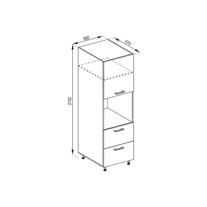 Кухонная секция пенал П 60 ДШ LUX Марта Мир мебели