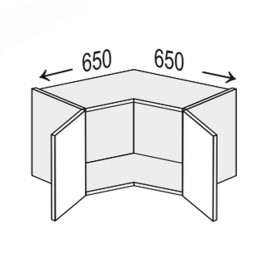 Кухонная секция Миллениум WG верхняя Угол В 90° 650х650/450 2дв ML-390W/01 MiroMark
