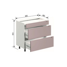 Кухонная секция нижняя Н 60 3Ш (1 + 2) LUX Зарина Мир мебели