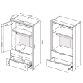 Шкаф 2Дв 2Ящ без зеркал Асти / Asti Глянец Белый - Дуб Крафт MiroMark AS-12-WB