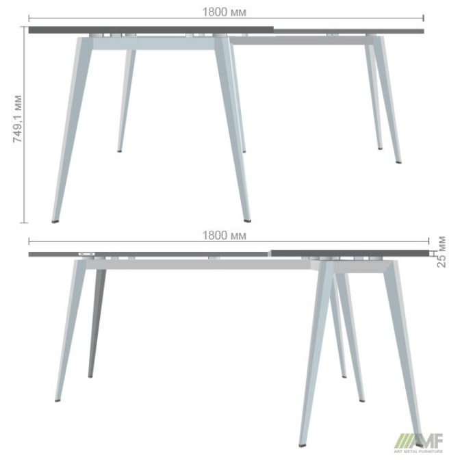 Рабочее место Delta DL-103 (1790х1800х750мм) Блэквуд Ячменный/Каркас белый AMF