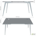 Стол Delta DL-106 (1590х800х750мм) Блеквуд Ячменный/Каркас белый AMF