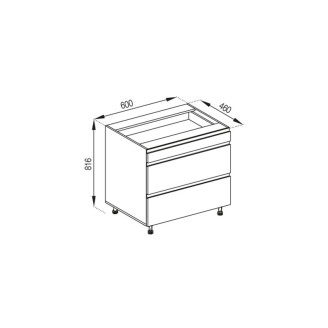 Кухонна секція нижня Н 80 3Ш (1 + 2) FAVORIT Тіна Світ меблів