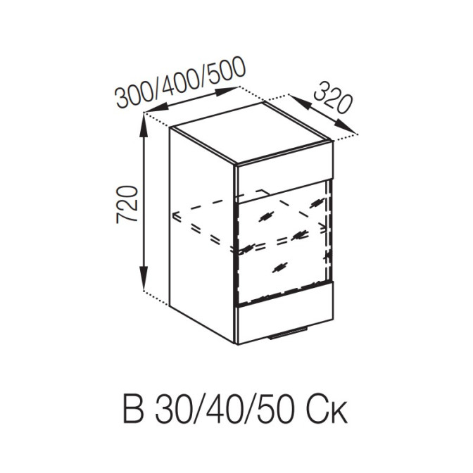 Кухонная секция верхняя В 50 Ск Алиса Мир мебели