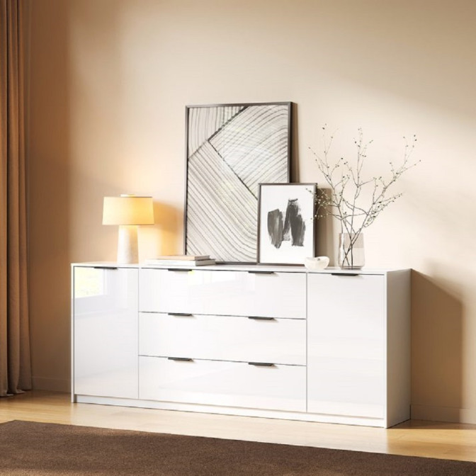 Комод 2Дв 3Ящ Рома Колор / Roma Color Глянец Белый MiroMark RС-162-WB