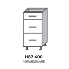 Кухонна секція Н87-400 нижня 400 три шухляди Модерн Еверест  