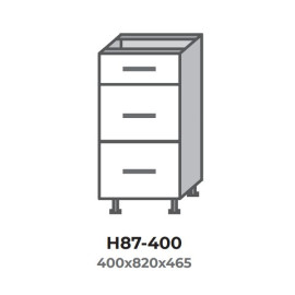 Кухонна секція Н87-400 нижня 400 три шухляди Модерн Еверест  