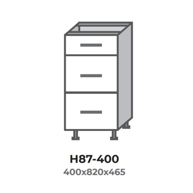 Кухонна секція Н87-400 нижня 400 три шухляди Модерн Еверест  