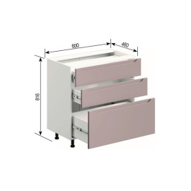 Кухонная секция нижняя Н 60 3Ш (2 + 1) LUX Зарина Мир мебели  