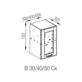 Кухонная секция верхняя В 30 Ск Доминика Мир мебели