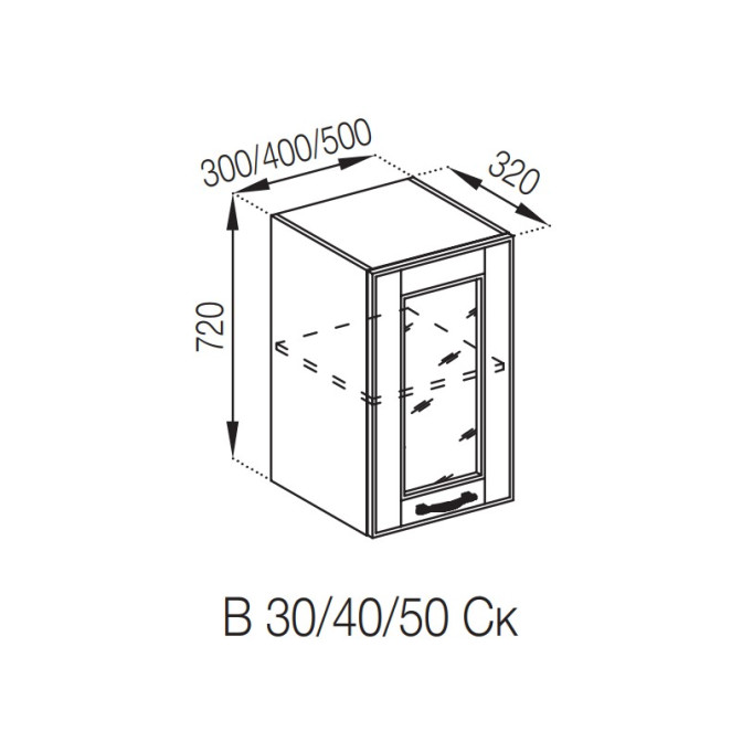 Кухонная секция верхняя В 30 Ск Доминика Мир мебели