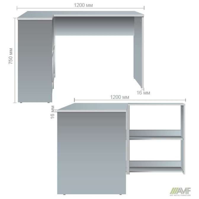 Стол компьютерный Gravity GR-102 L (1200х1200х760) Дуб Сонома AMF
