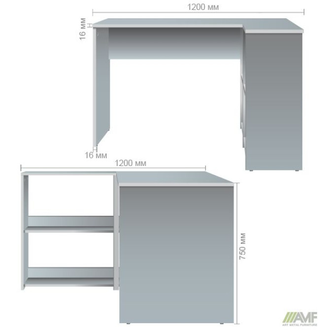 Стіл комп'ютерний Gravity GR-102 R (1200х1200х760) Дуб Сонома AMF