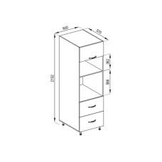 Кухонная секция пенал П 60 ДШ п/мікрохв. FAVORIT Прованс Мир мебели