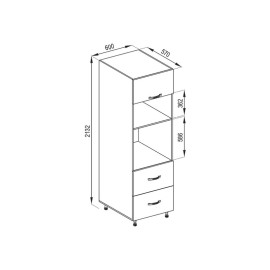 Кухонна секція пенал П 60 ДШ п/мікрохвиль. FAVORIT Прованс Світ меблів