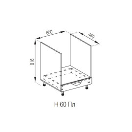 Кухонная секция нижняя Н 60Пл LUX Адель Люкс Мир мебели