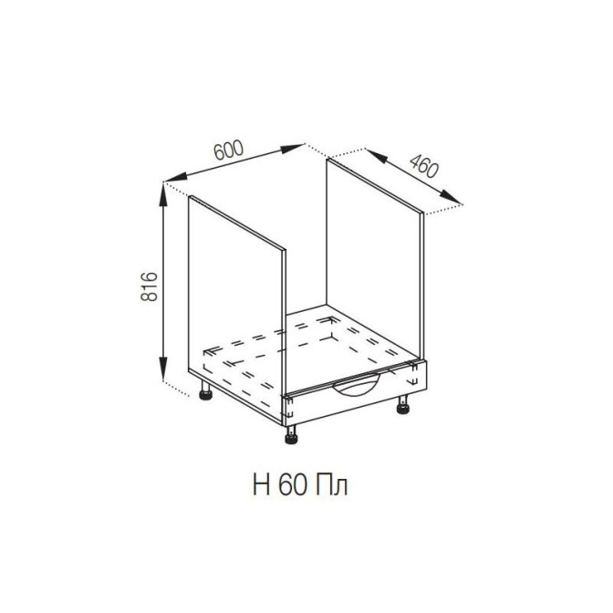 Кухонная секция нижняя Н 60Пл LUX Адель Люкс Мир мебели
