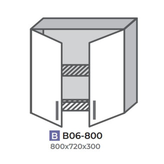 Кухонна секція В06-800 верхня 800 сушарка два фасади Модерн Еверест  