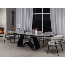 Керамический стол Орфео TML-998 сельвер вайт  +  черный Vetro mebel