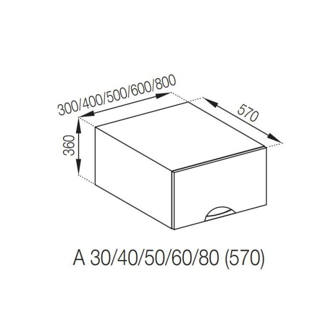 Кухонная секция антресоль А 40 (570) Адель Люкс Мир мебели