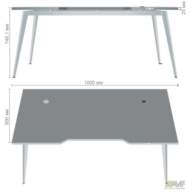 Стол Delta DL-107 (1790х900х750мм) Блеквуд Ячменный/Каркас белый AMF