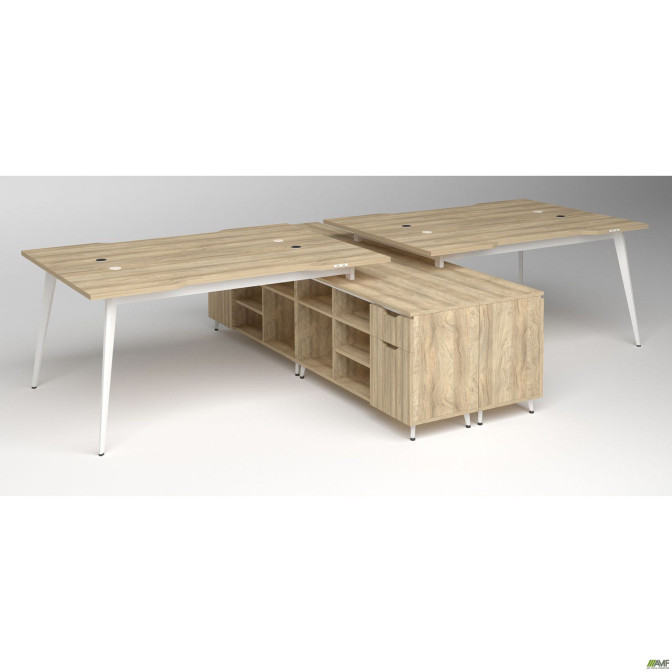 Рабочая станция Delta DL-109 (3580х2400х750мм) Блэквуд Ячменный/Каркас белый/Опора белый AMF Рабочая станция Delta DL-109 (3580х2400х750мм) Блэквуд Ячменный/Каркас белый/Опора белый AMF