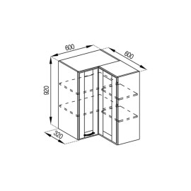 Кухонная секция верхняя 60*60 кут прямий (h-920) Доминика Мир мебели