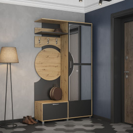 Прихожая Фиона Антрацит / Дуб Артизан Мир Мебели