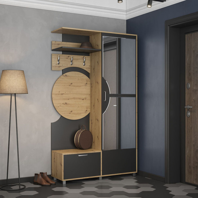 Передпокій Фіона Антрацит / Дуб Артізан Світ Меблів