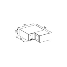 Кухонная секция антресоль А 90х90 кут прямий (570) Доминика Мир мебели 