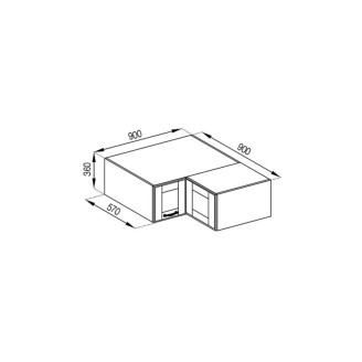 Кухонная секция антресоль А 90х90 кут прямий (570) Доминика Мир мебели 
