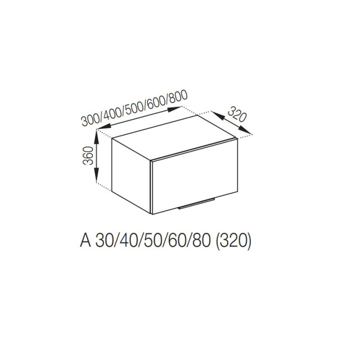 Кухонная секция антресоль А 30 (320) Алиса Мир мебели