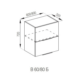 Кухонная секция верхняя В 80 Б Милана Мир мебели