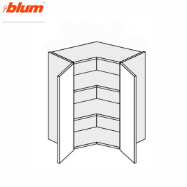 Кухонна секція Міленіум верхня Кут В 90° 650х650/720 2дв Pro Blum ML-494W/9003 MiroMark