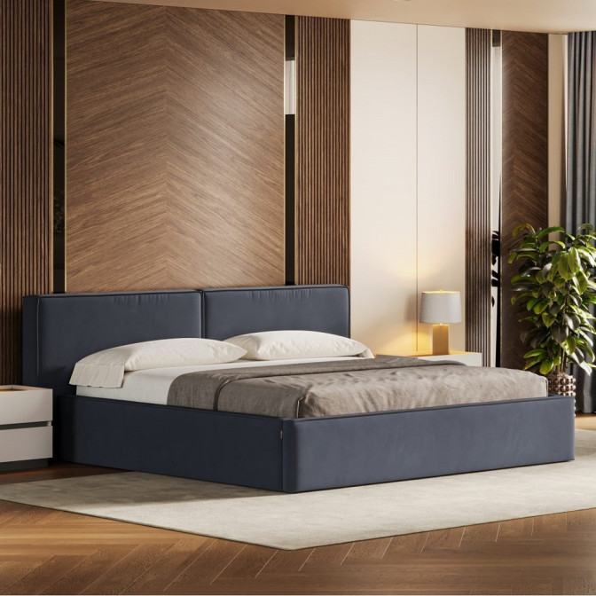 Кровать Мягкая обивка с каркасом Подъёмным механизмом 1,6x2,0 Дуо / Duo Графит 21 MiroMark DU-46-WM